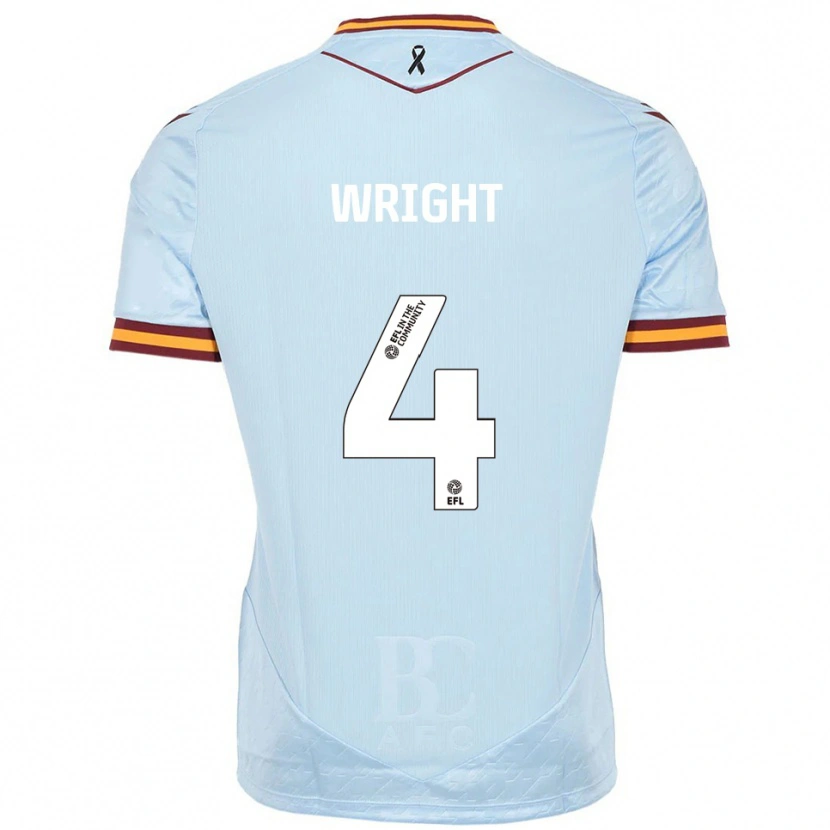 Danxen Kvinnor Joe Wright #4 Himmelsblå Bortatröja Matchtröjor 2025/26 Tröjor T-Tröja
