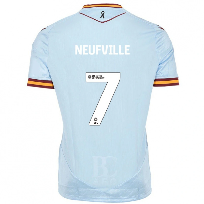 Danxen Kvinnor Josh Neufville #7 Himmelsblå Bortatröja Matchtröjor 2025/26 Tröjor T-Tröja