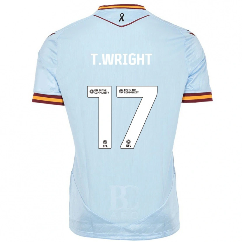 Danxen Kvinnor Tyreik Wright #17 Himmelsblå Bortatröja Matchtröjor 2025/26 Tröjor T-Tröja