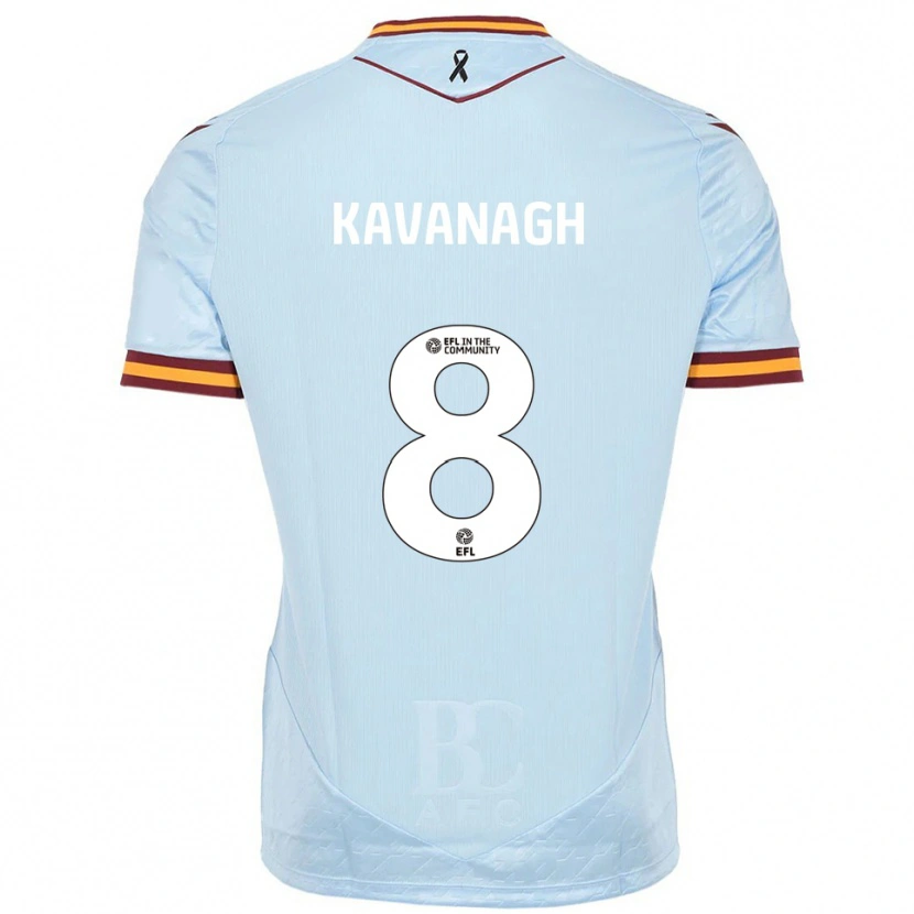 Danxen Kvinnor Calum Kavanagh #8 Himmelsblå Bortatröja Matchtröjor 2025/26 Tröjor T-Tröja