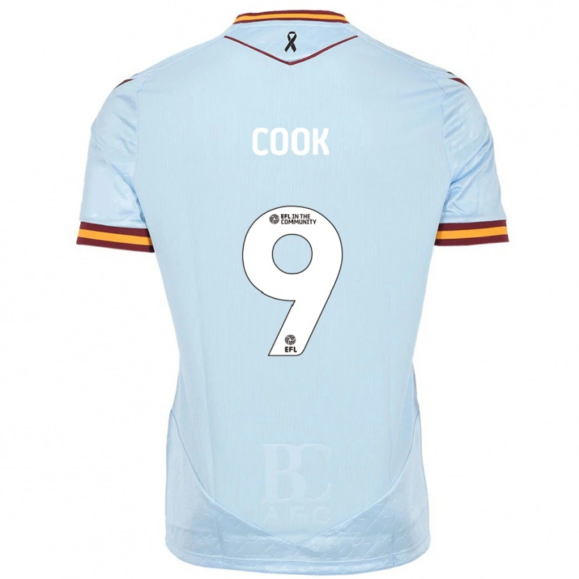 Danxen Kvinnor Andy Cook #9 Himmelsblå Bortatröja Matchtröjor 2025/26 Tröjor T-Tröja