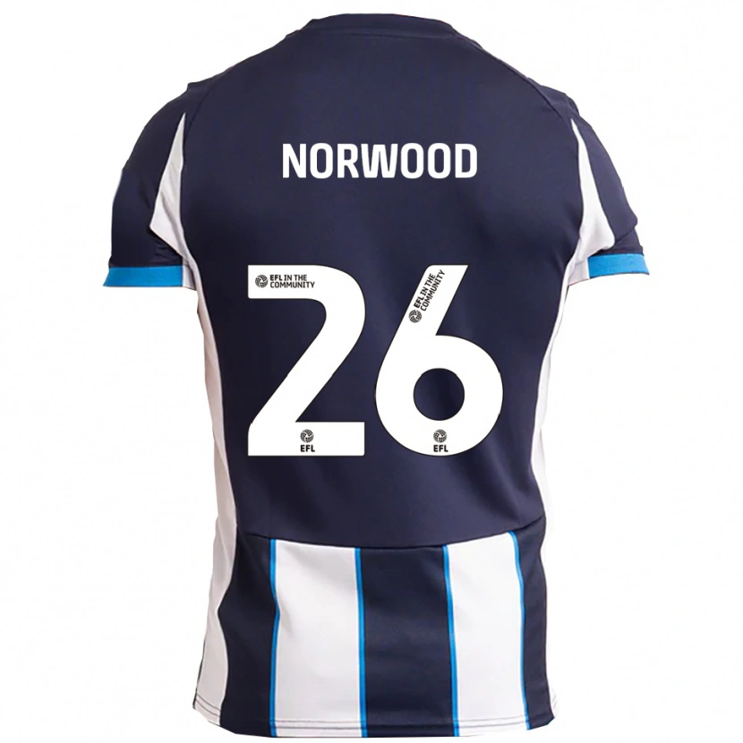 Danxen Kvinnor Oliver Norwood #26 Vit Marin Bortatröja Matchtröjor 2025/26 Tröjor T-Tröja