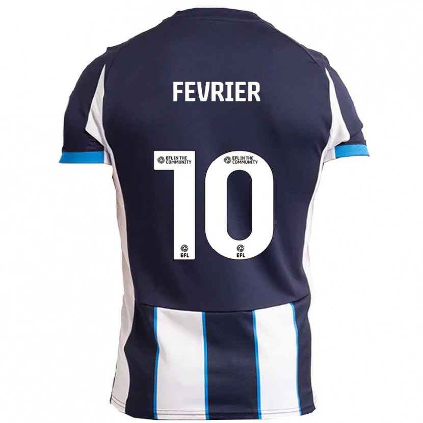 Danxen Kvinnor Jayden Fevrier #10 Vit Marin Bortatröja Matchtröjor 2025/26 Tröjor T-Tröja