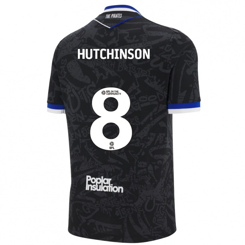 Danxen Kvinnor Isaac Hutchinson #8 Svart Vit Bortatröja Matchtröjor 2025/26 Tröjor T-Tröja