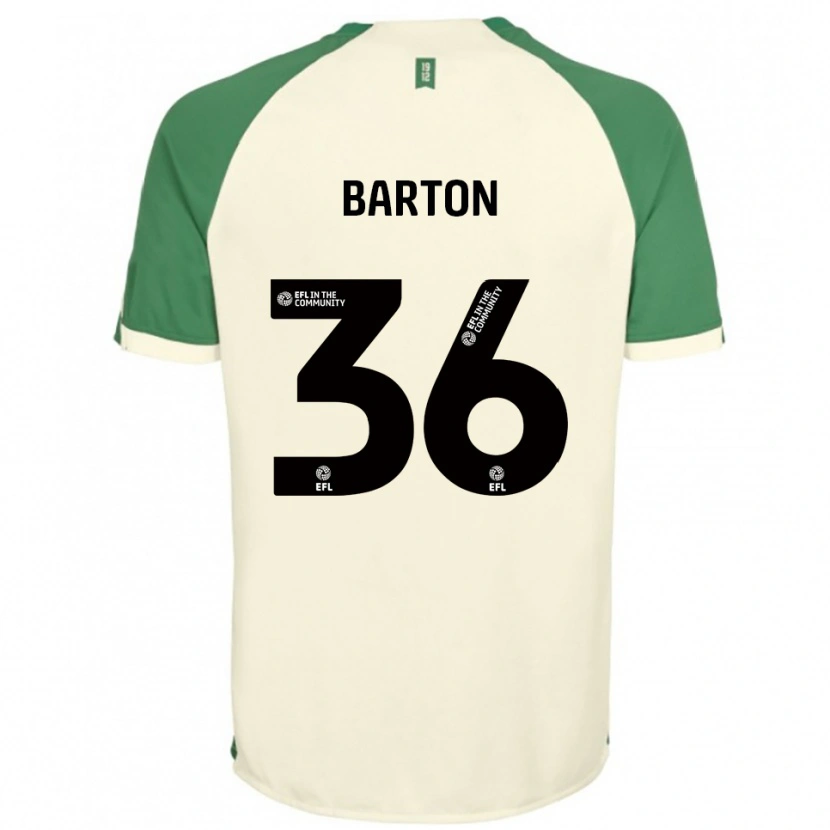 Danxen Kvinnor Dan Barton #36 Off-White Grön Bortatröja Matchtröjor 2025/26 Tröjor T-Tröja