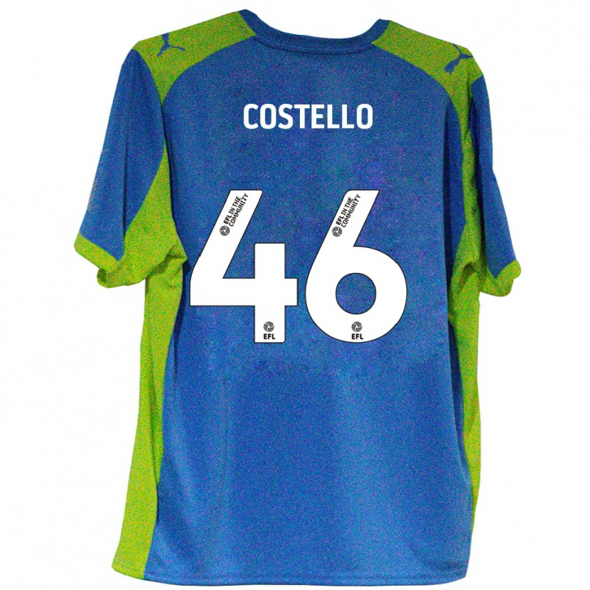 Danxen Kvinnor Calum Costello #46 Himmelsblå Gul Bortatröja Matchtröjor 2025/26 Tröjor T-Tröja