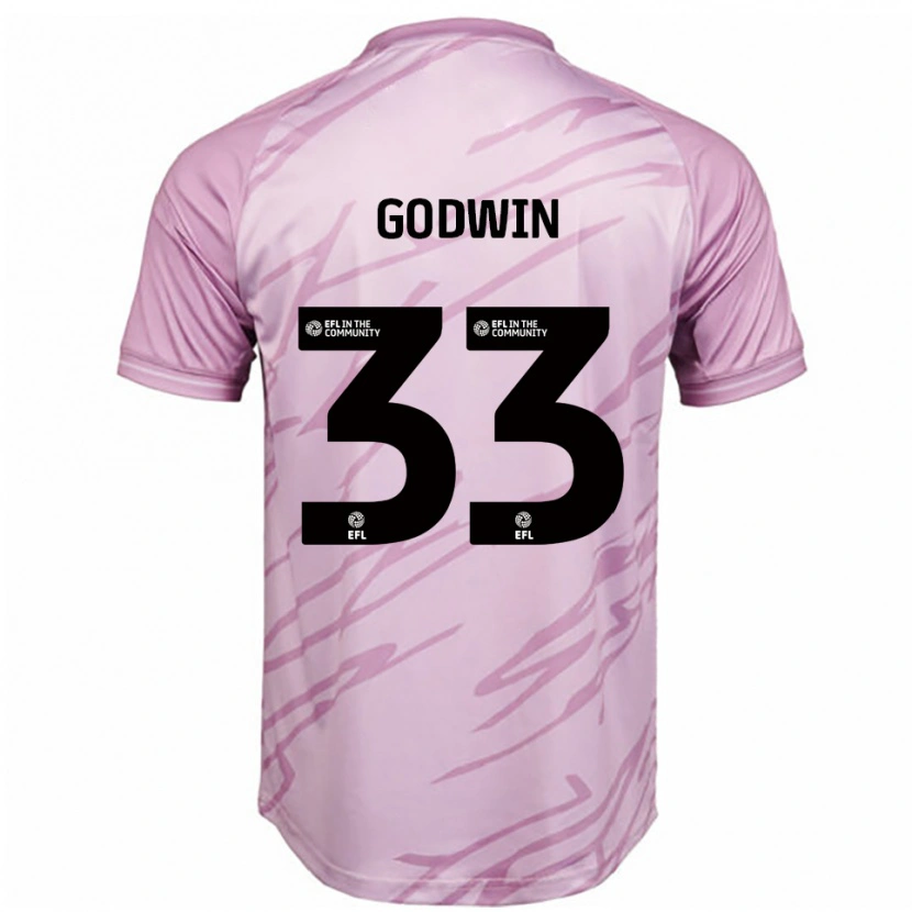 Danxen Kvinnor Isaac Godwin #33 Rosa Svart Bortatröja Matchtröjor 2025/26 Tröjor T-Tröja