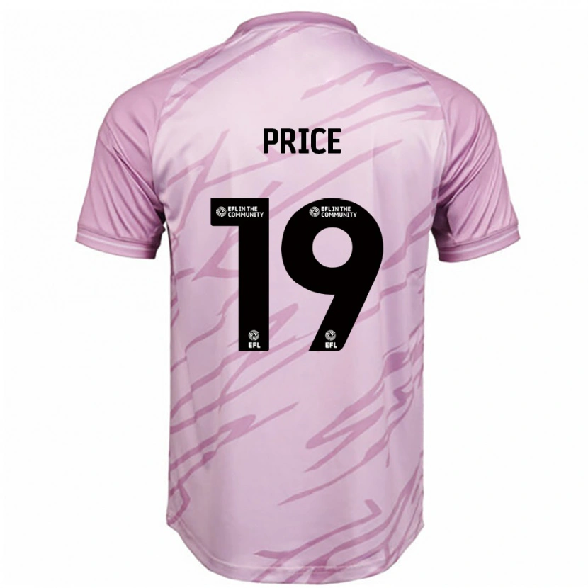 Danxen Kvinnor Jack Price #19 Rosa Svart Bortatröja Matchtröjor 2025/26 Tröjor T-Tröja