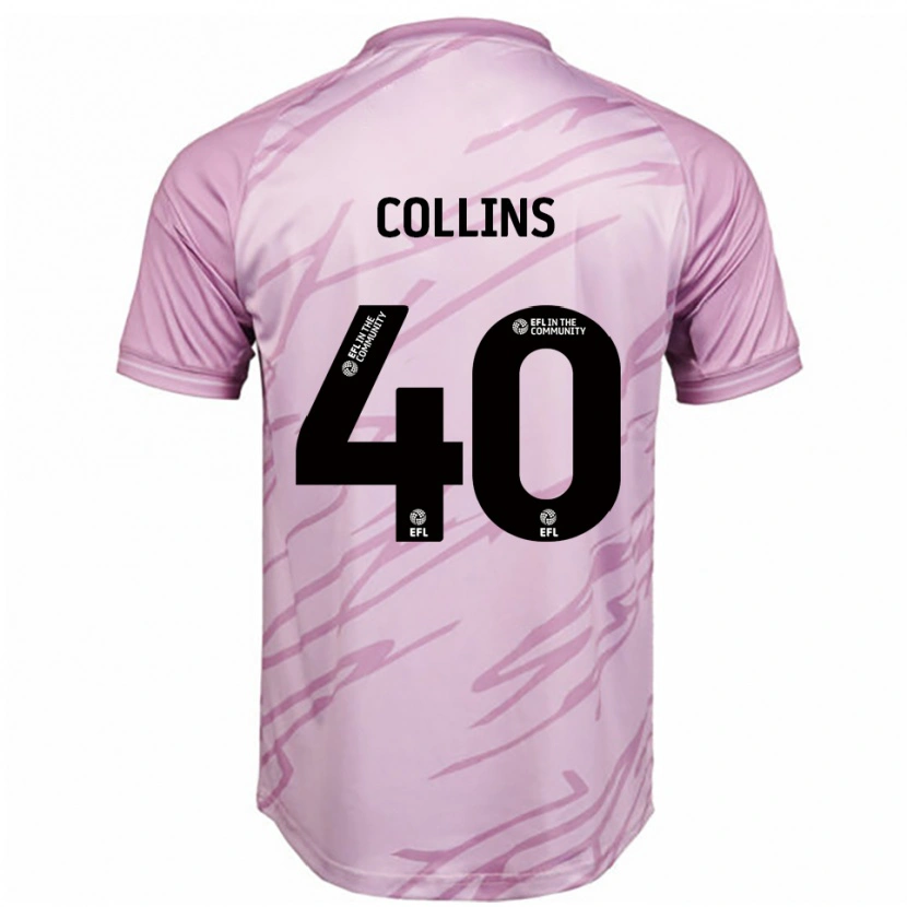 Danxen Kvinnor Jude Collins #40 Rosa Svart Bortatröja Matchtröjor 2025/26 Tröjor T-Tröja