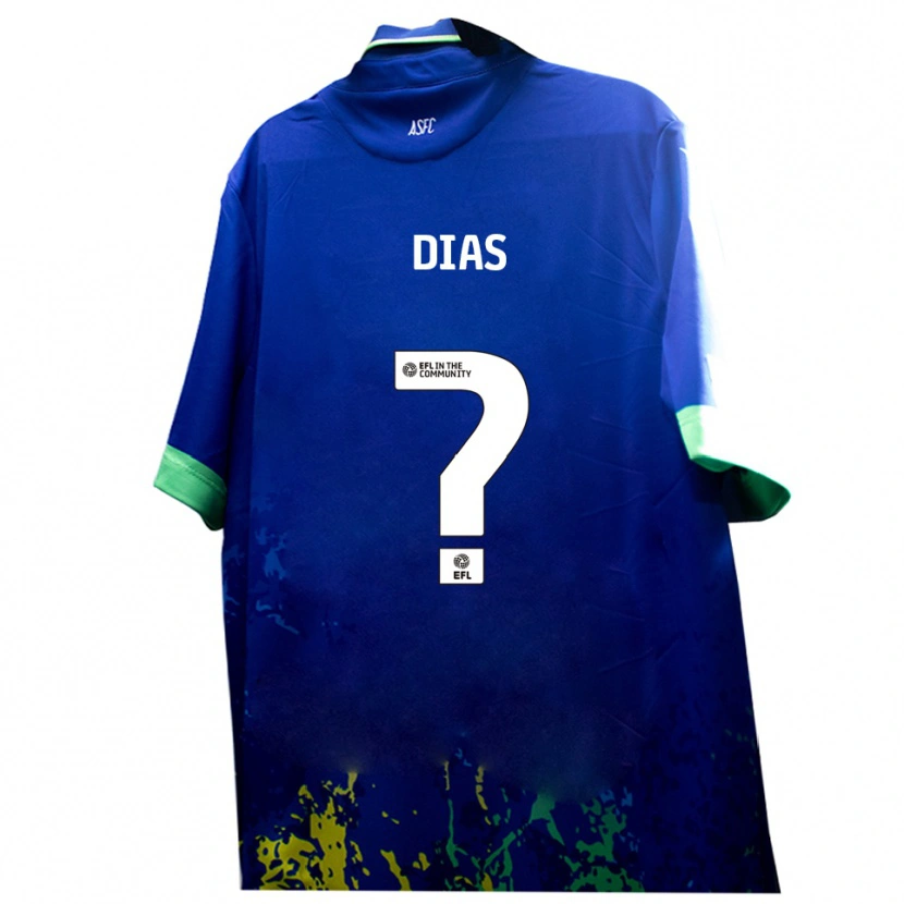 Danxen Kvinnor Diego Dias #0 Blått Gult Bortatröja Matchtröjor 2025/26 Tröjor T-Tröja