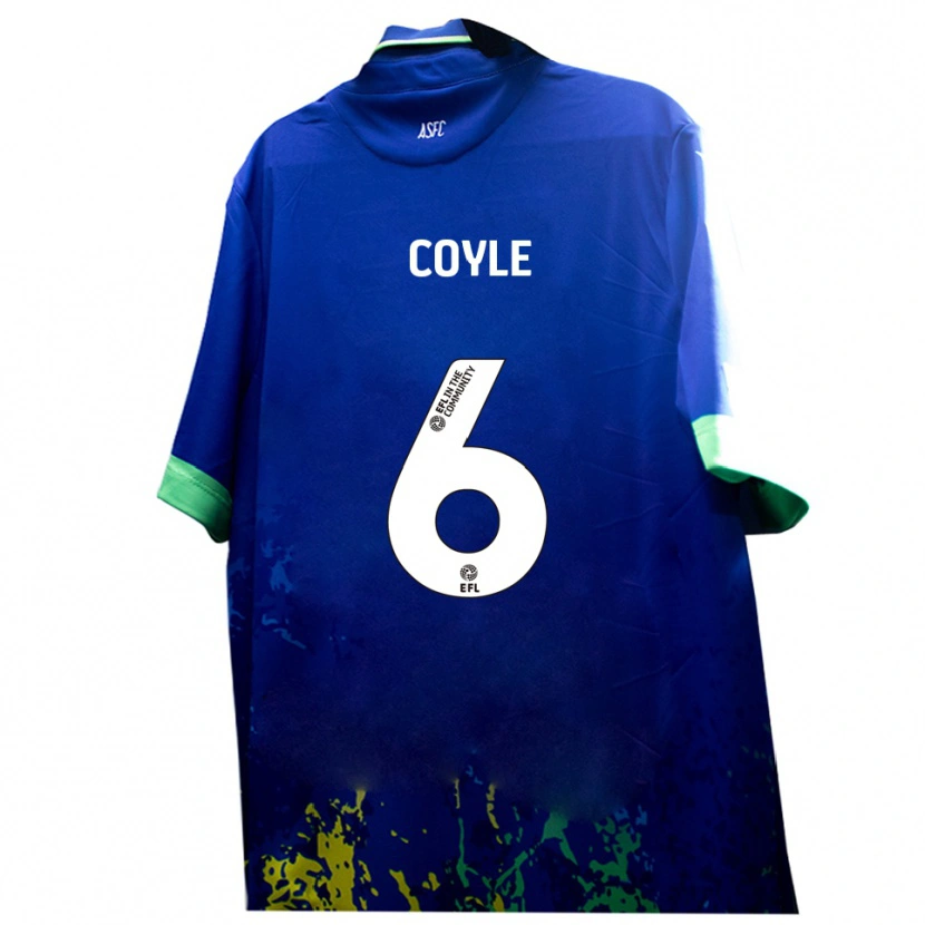 Danxen Kvinnor Liam Coyle #6 Blått Gult Bortatröja Matchtröjor 2025/26 Tröjor T-Tröja