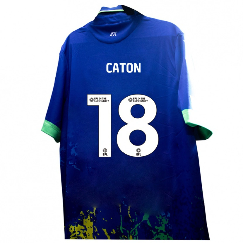 Danxen Kvinnor Charlie Caton #18 Blått Gult Bortatröja Matchtröjor 2025/26 Tröjor T-Tröja