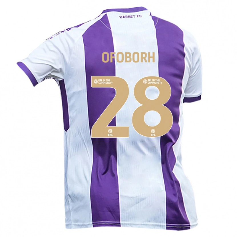 Danxen Kvinnor Nnamdi Ofoborh #28 Vit Lila Bortatröja Matchtröjor 2025/26 Tröjor T-Tröja