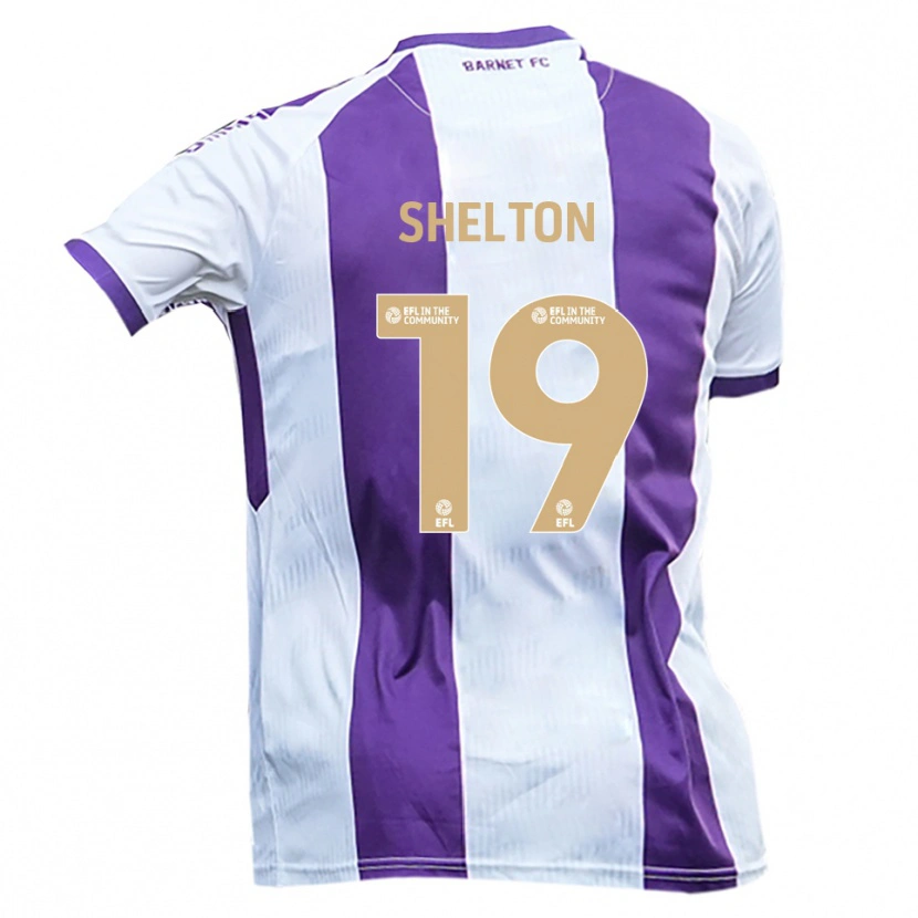 Danxen Kvinnor Mark Shelton #19 Vit Lila Bortatröja Matchtröjor 2025/26 Tröjor T-Tröja