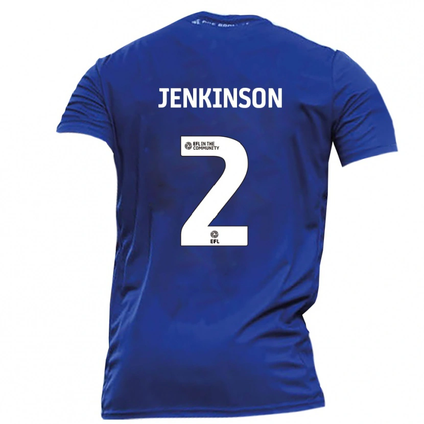 Danxen Kvinnor Carl Jenkinson #2 Blå Vit Bortatröja Matchtröjor 2025/26 Tröjor T-Tröja