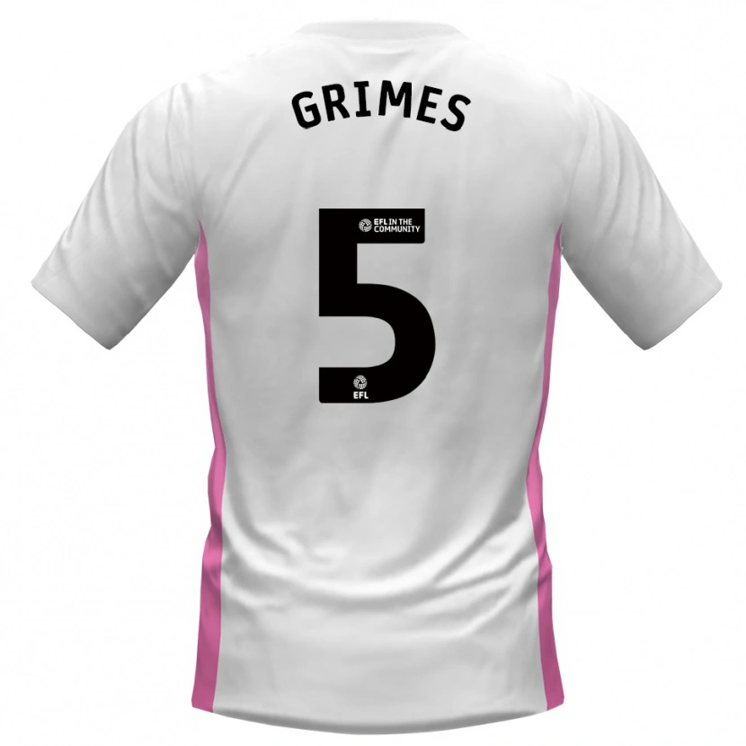 Danxen Kvinnor Jamie Grimes #5 Vit Röd Bortatröja Matchtröjor 2025/26 Tröjor T-Tröja