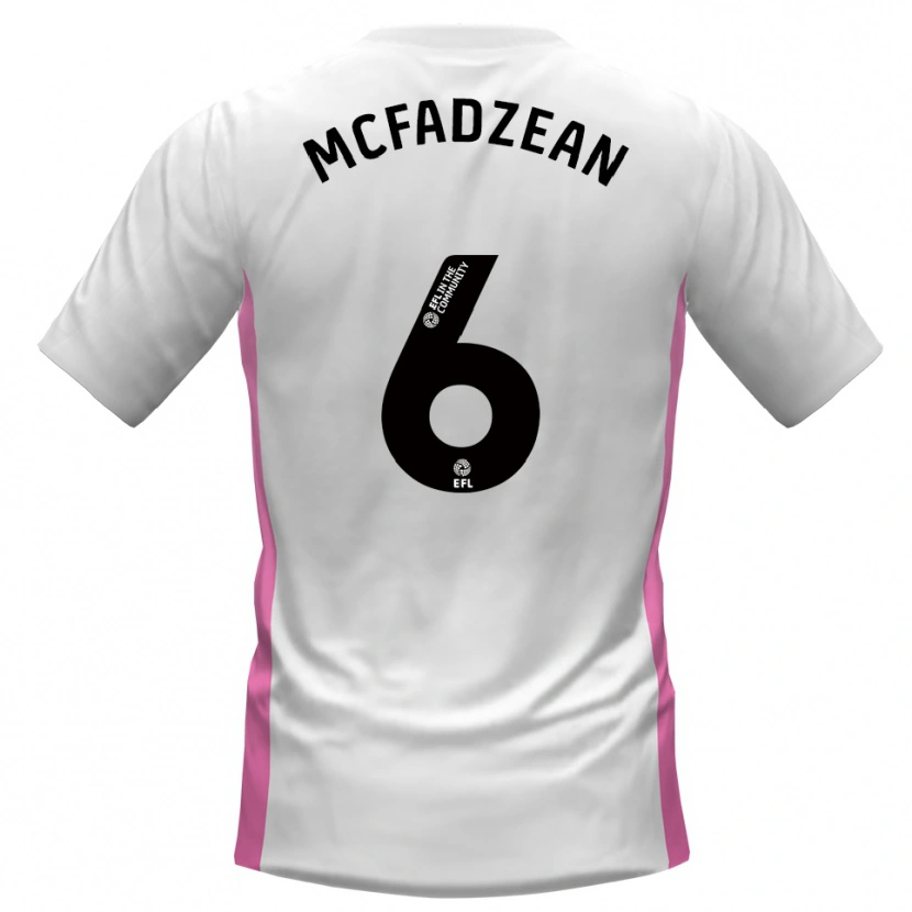 Danxen Kvinnor Kyle Mcfadzean #6 Vit Röd Bortatröja Matchtröjor 2025/26 Tröjor T-Tröja