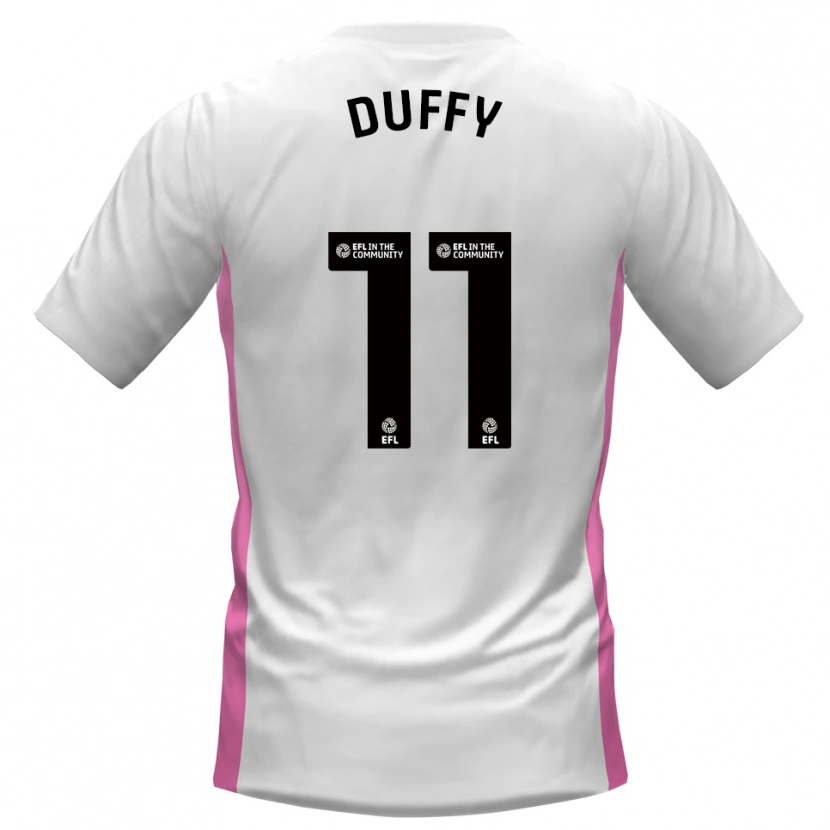 Danxen Kvinnor Dylan Duffy #11 Vit Röd Bortatröja Matchtröjor 2025/26 Tröjor T-Tröja