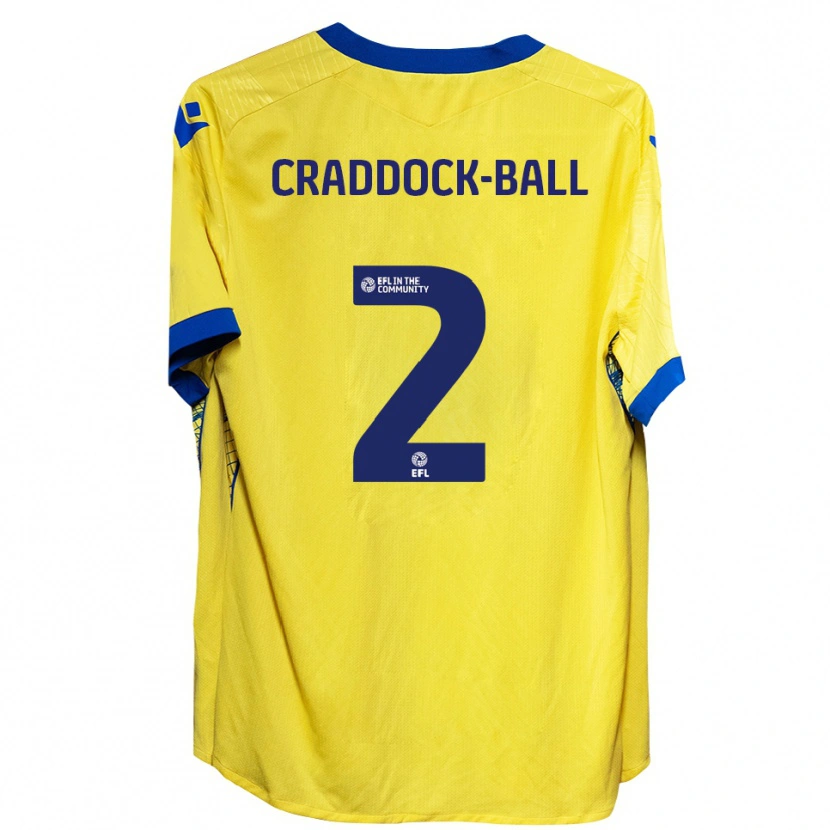 Danxen Kvinnor Jac Craddock-Ball #2 Gul Blå Bortatröja Matchtröjor 2025/26 Tröjor T-Tröja