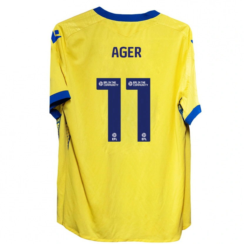 Danxen Kvinnor Emily Ager #11 Gul Blå Bortatröja Matchtröjor 2025/26 Tröjor T-Tröja