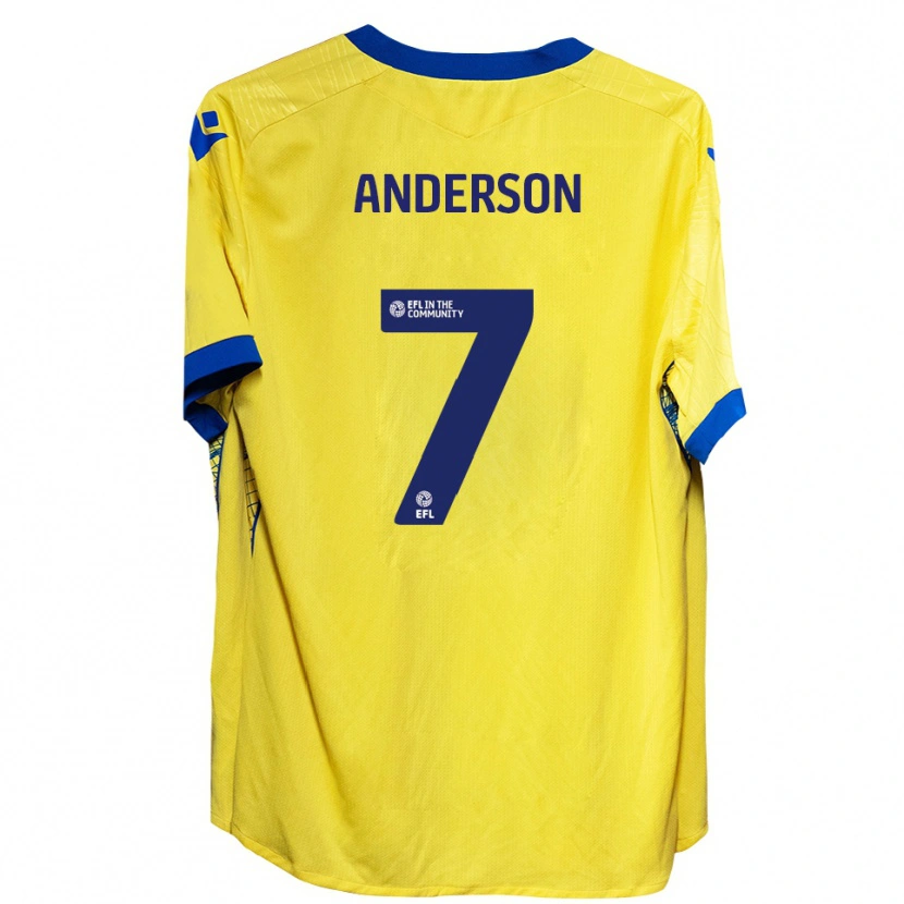 Danxen Kvinnor Harry Anderson #7 Gul Blå Bortatröja Matchtröjor 2025/26 Tröjor T-Tröja