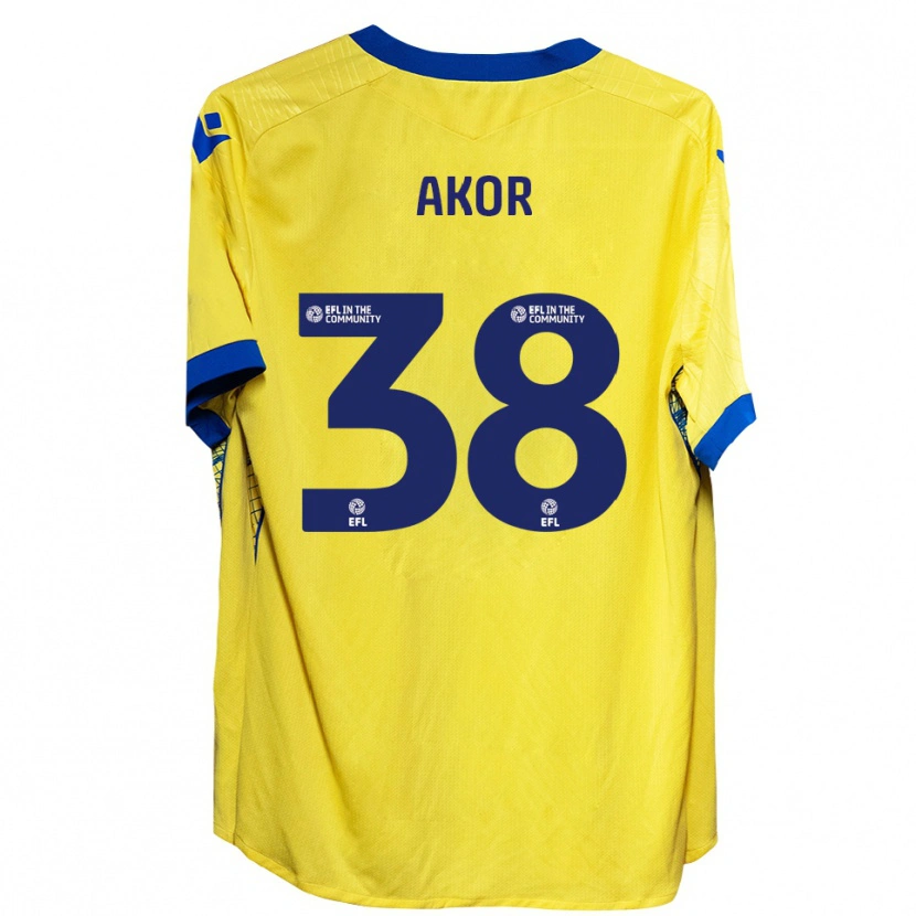 Danxen Kvinnor Elkanah Akor #38 Gul Blå Bortatröja Matchtröjor 2025/26 Tröjor T-Tröja