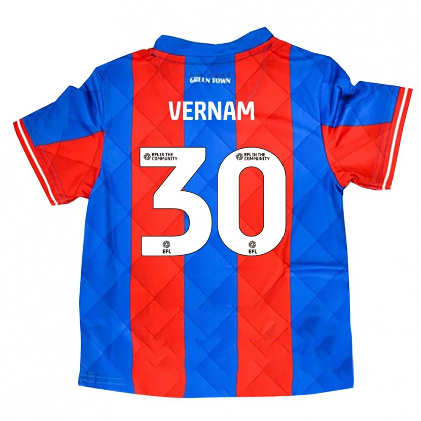 Danxen Kvinnor Charles Vernam #30 Blå Röd Vit Bortatröja Matchtröjor 2025/26 Tröjor T-Tröja
