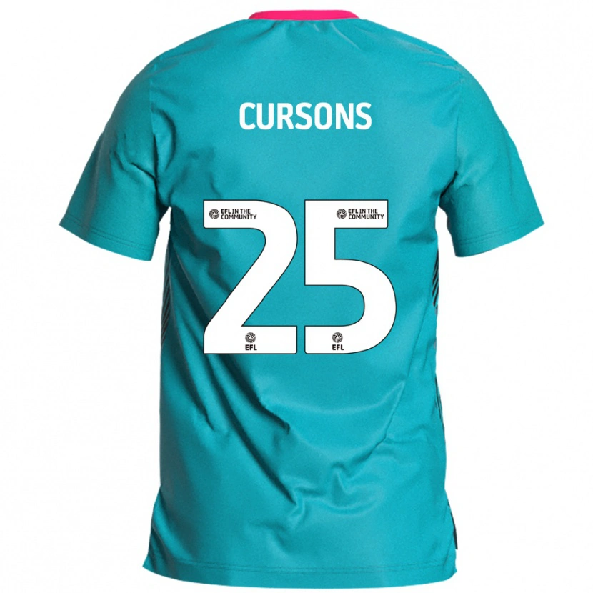 Danxen Kvinnor Tom Cursons #25 Himmelsblå Rosa Bortatröja Matchtröjor 2025/26 Tröjor T-Tröja