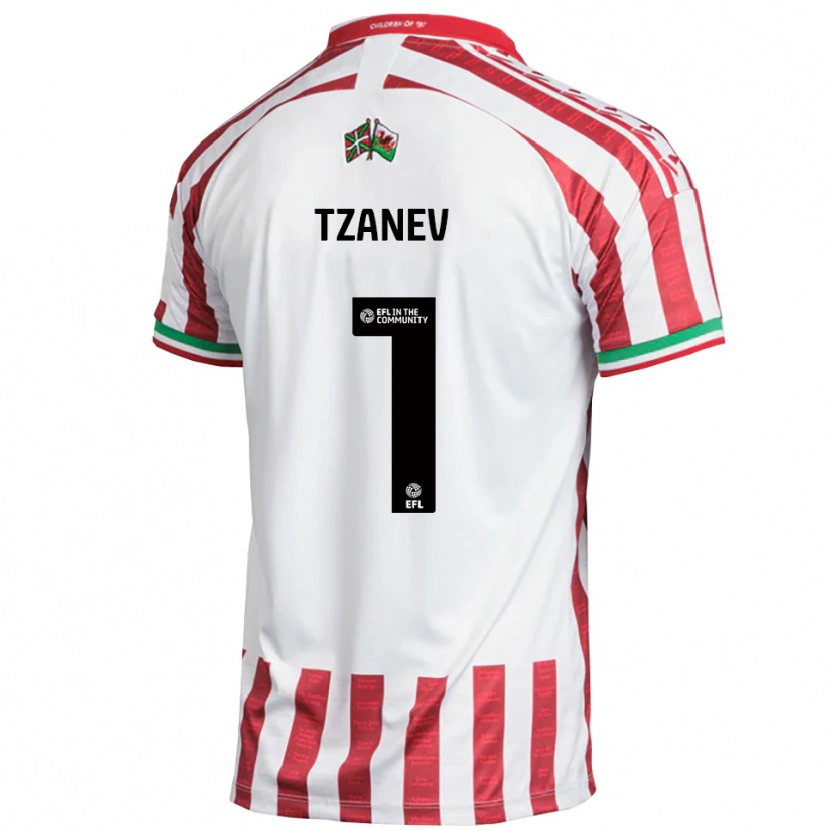 Danxen Kvinnor Nik Tzanev #1 Röd Vit Bortatröja Matchtröjor 2025/26 Tröjor T-Tröja