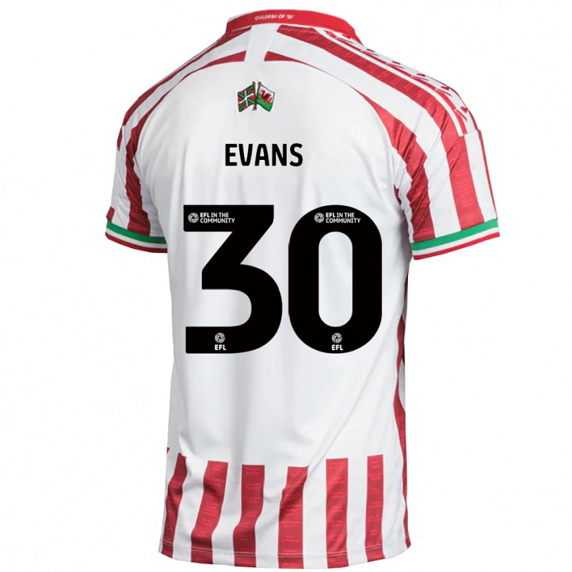 Danxen Kvinnor Corey Evans #30 Röd Vit Bortatröja Matchtröjor 2025/26 Tröjor T-Tröja