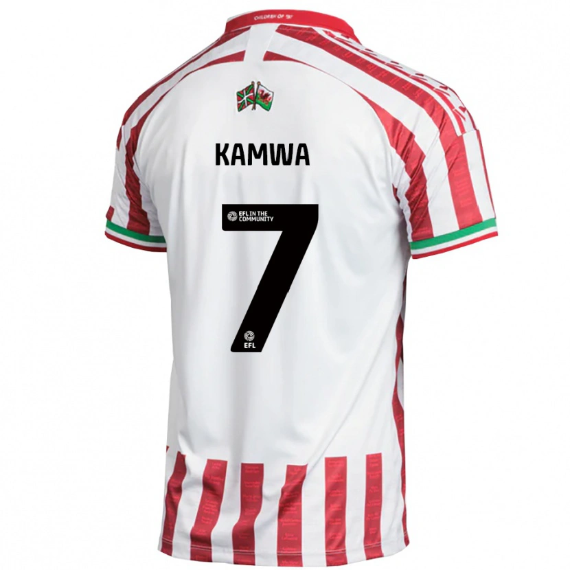 Danxen Kvinnor Bobby Kamwa #7 Röd Vit Bortatröja Matchtröjor 2025/26 Tröjor T-Tröja