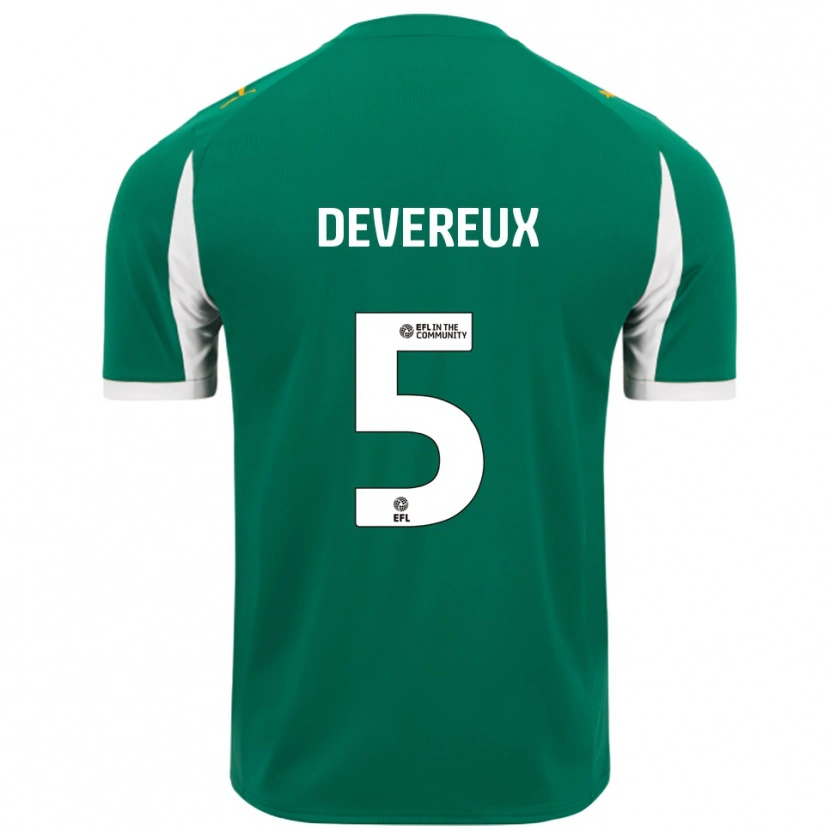Danxen Kvinnor Frankie Devereux #5 Grön Vit Bortatröja Matchtröjor 2025/26 Tröjor T-Tröja