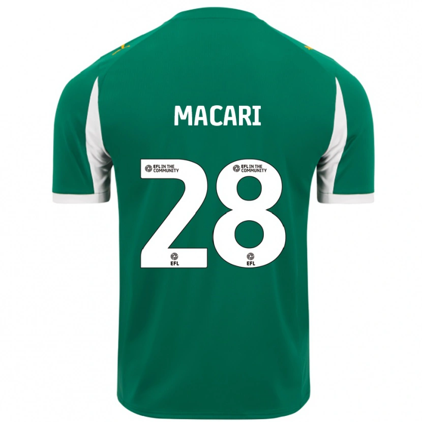 Danxen Kvinnor Lewis Macari #28 Grön Vit Bortatröja Matchtröjor 2025/26 Tröjor T-Tröja