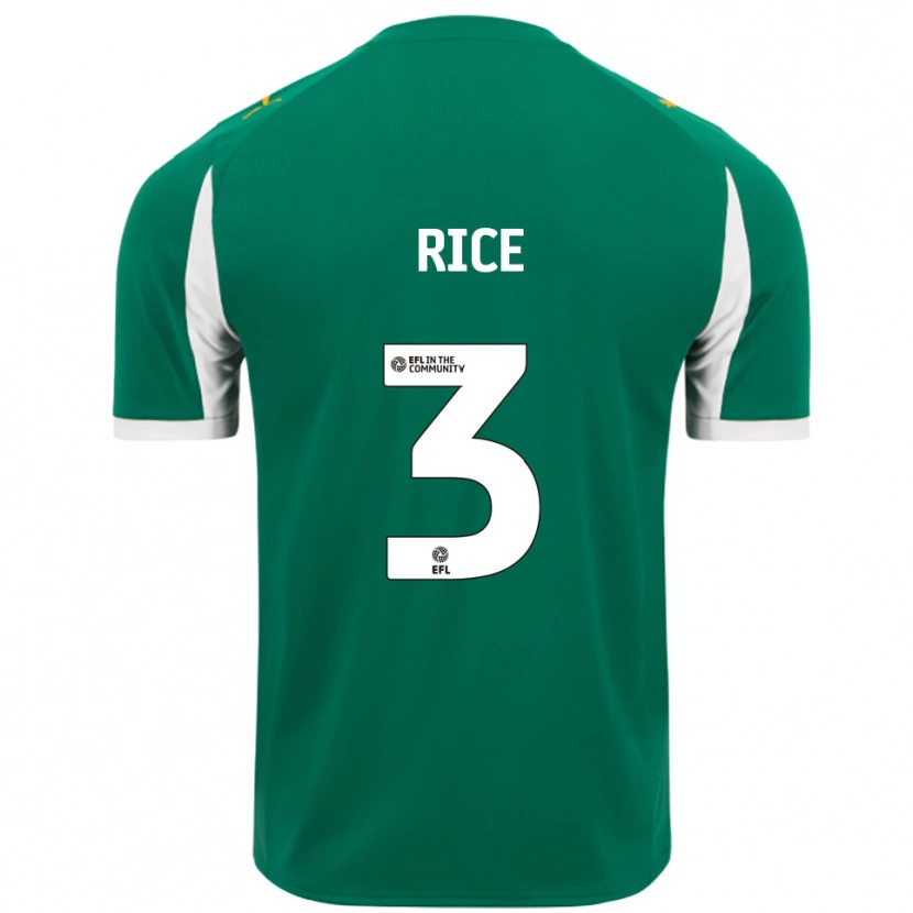 Danxen Kvinnor Alfie Rice #3 Grön Vit Bortatröja Matchtröjor 2025/26 Tröjor T-Tröja