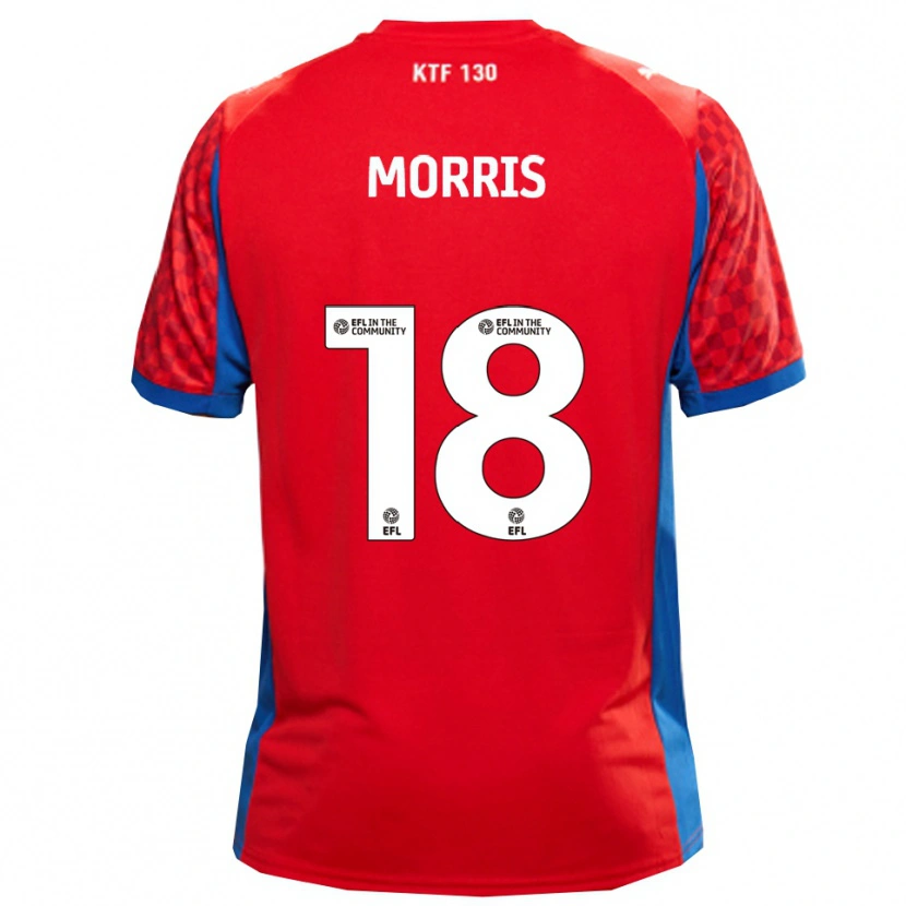 Danxen Kvinnor Kieron Morris #18 Röd Blå Bortatröja Matchtröjor 2025/26 Tröjor T-Tröja