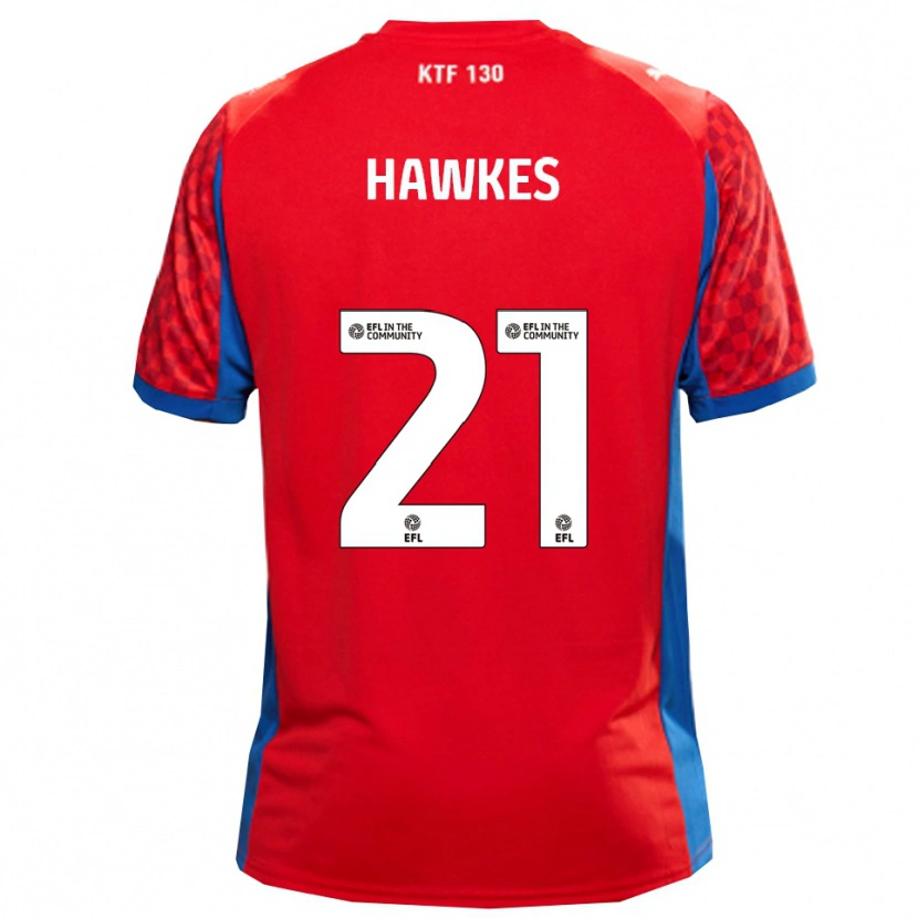 Danxen Kvinnor Josh Hawkes #21 Röd Blå Bortatröja Matchtröjor 2025/26 Tröjor T-Tröja