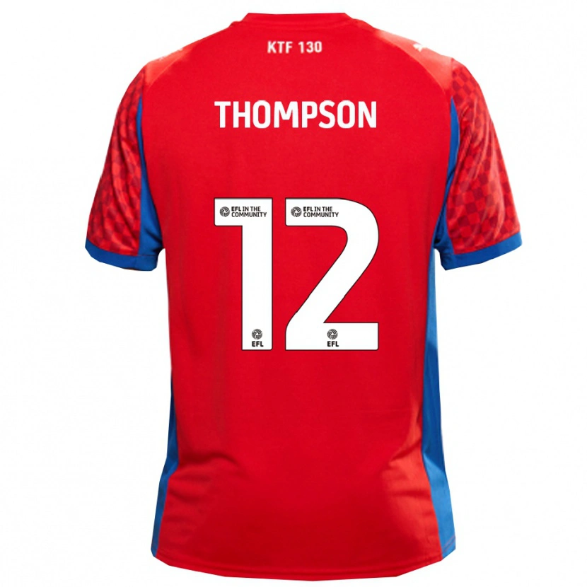 Danxen Kvinnor Jaheim Thompson #12 Röd Blå Bortatröja Matchtröjor 2025/26 Tröjor T-Tröja