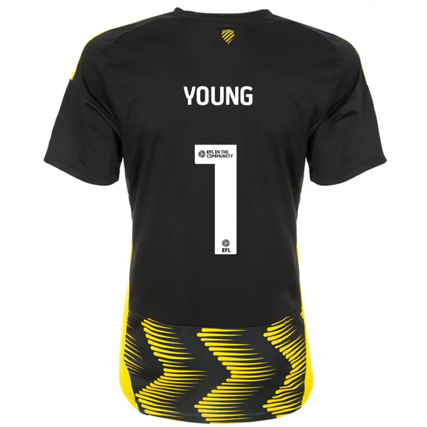 Danxen Kvinnor Matthew Young #1 Svart Gul Bortatröja Matchtröjor 2025/26 Tröjor T-Tröja