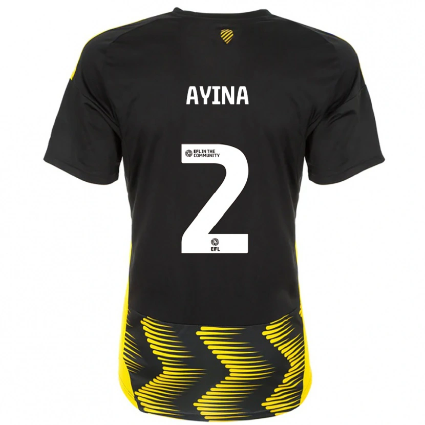Danxen Kvinnor Loick Ayina #2 Svart Gul Bortatröja Matchtröjor 2025/26 Tröjor T-Tröja