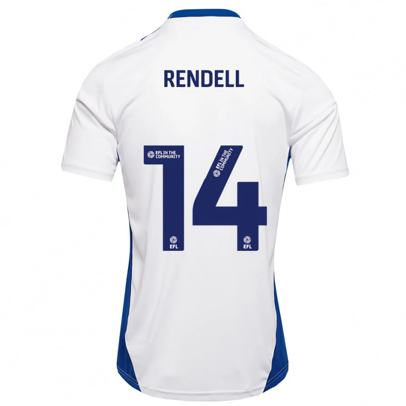Danxen Kvinnor Louis Rendell #14 Vit Blå Bortatröja Matchtröjor 2025/26 Tröjor T-Tröja
