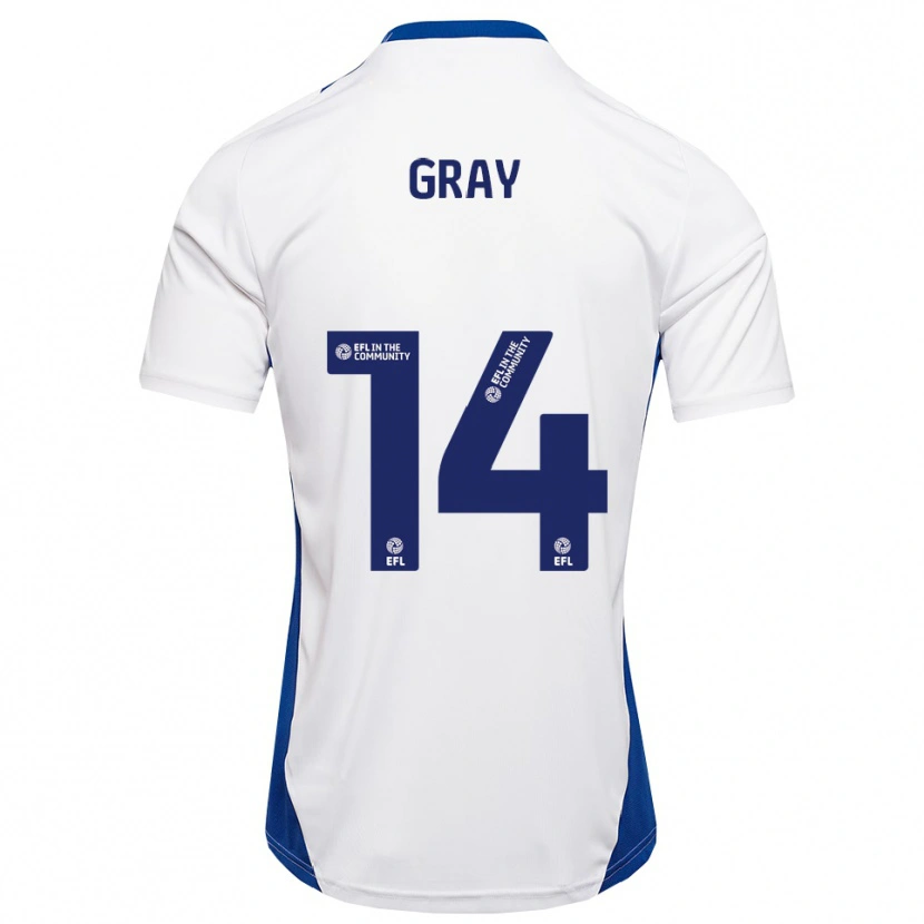 Danxen Kvinnor Harry Gray #14 Vit Blå Bortatröja Matchtröjor 2025/26 Tröjor T-Tröja
