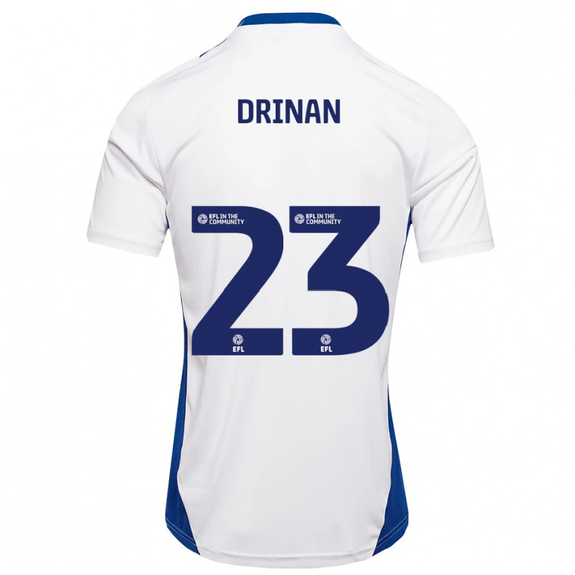Danxen Kvinnor Aaron Drinan #23 Vit Blå Bortatröja Matchtröjor 2025/26 Tröjor T-Tröja