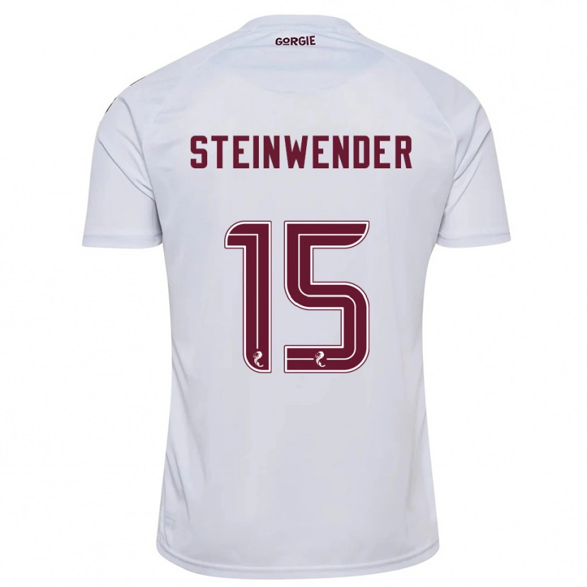 Danxen Kvinnor Michael Steinwender #15 Vit Vinröd Bortatröja Matchtröjor 2025/26 Tröjor T-Tröja