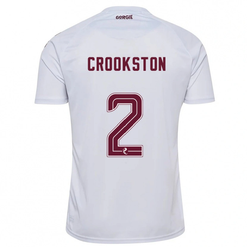 Danxen Kvinnor Gregor Crookston #2 Vit Vinröd Bortatröja Matchtröjor 2025/26 Tröjor T-Tröja