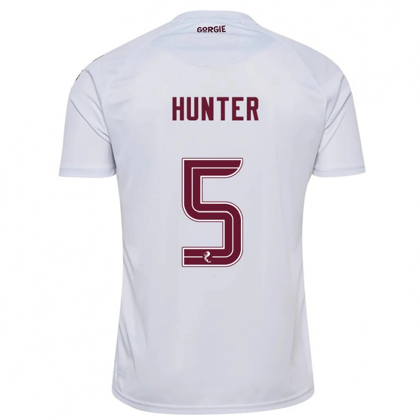 Danxen Kvinnor Georgia Hunter #5 Vit Vinröd Bortatröja Matchtröjor 2025/26 Tröjor T-Tröja