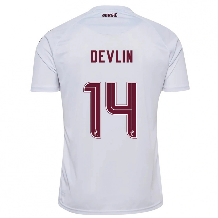 Danxen Kvinnor Cammy Devlin #14 Vit Vinröd Bortatröja Matchtröjor 2025/26 Tröjor T-Tröja
