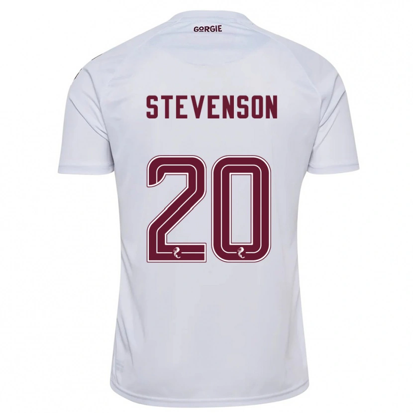 Danxen Kvinnor Gus Stevenson #20 Vit Vinröd Bortatröja Matchtröjor 2025/26 Tröjor T-Tröja