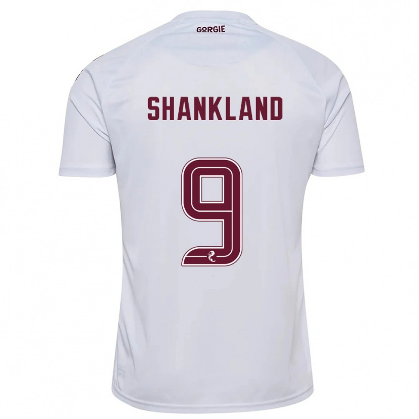 Danxen Kvinnor Lawrence Shankland #9 Vit Vinröd Bortatröja Matchtröjor 2025/26 Tröjor T-Tröja