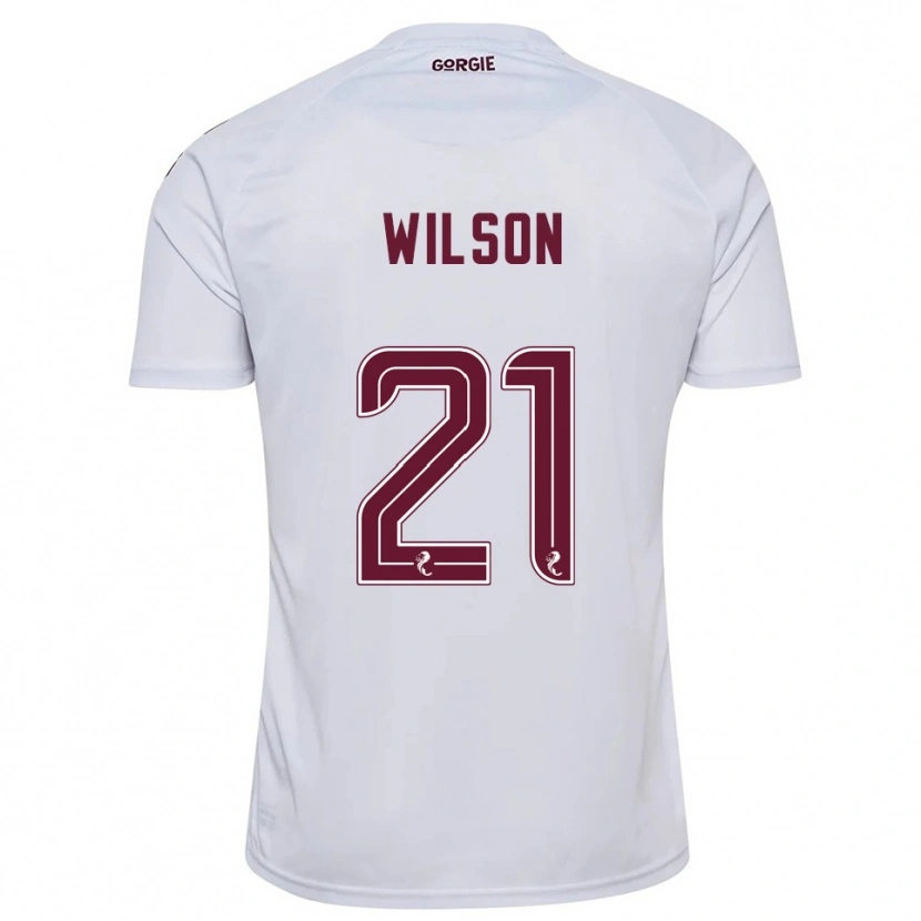 Danxen Kvinnor James Wilson #21 Vit Vinröd Bortatröja Matchtröjor 2025/26 Tröjor T-Tröja