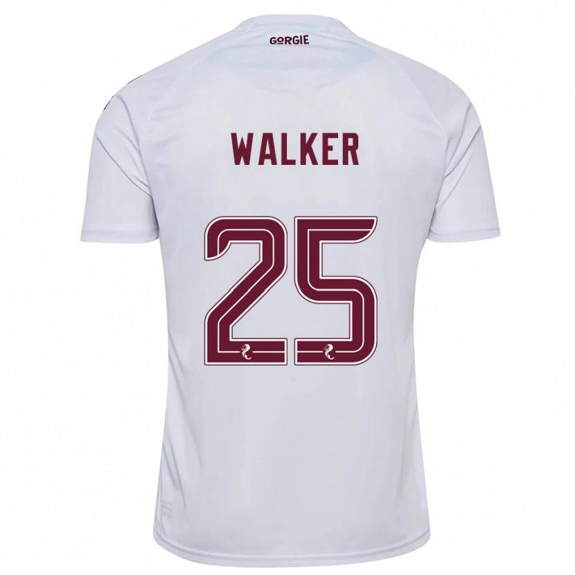 Danxen Kvinnor Liam Walker #25 Vit Vinröd Bortatröja Matchtröjor 2025/26 Tröjor T-Tröja